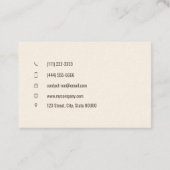 Carte De Visite Chef pâtissier personnalisable (Dos)