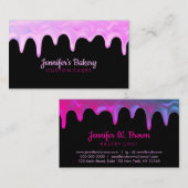 Carte De Visite Chef pâtissier Pink Black Driving Gâteau Boulanger (Devant / Derrière)