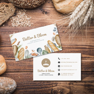 Carte De Visite Chef Pâtissier Réseaux Sociaux Café Boho