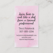 Carte De Visite Chef pâtissier rétro chic whisk femme cuisine pâti (Dos)