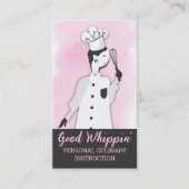 Carte De Visite Chef pâtissier rétro chic whisk femme cuisine pâti (Devant)