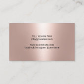 Carte De Visite Chef pâtissier Rose moderne Gold Frontière boulang (Dos)