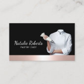 Carte De Visite Chef pâtissier Rose moderne Gold Frontière boulang (Devant)