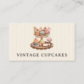 Carte De Visite Chef pâtissier vintage Cupcake (Devant)