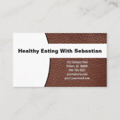 Carte De Visite Chef personnalisé Photo Brown Cuir QR Code (Dos)