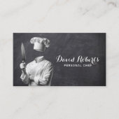 Carte De Visite Chef Personnel Chef Privé Restaurant Chalkboard (Devant)