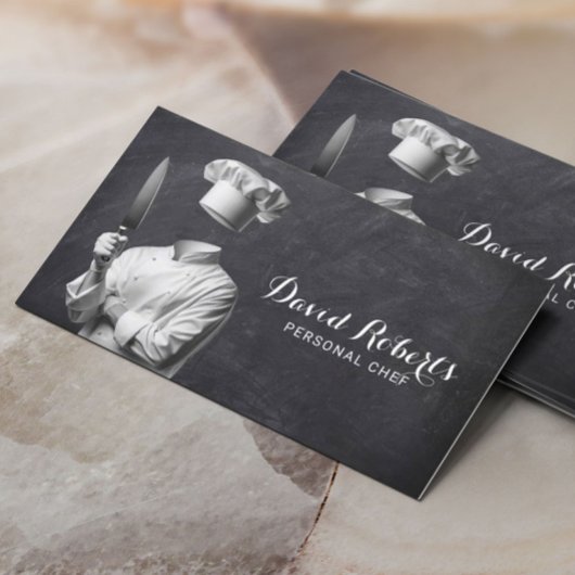 Carte De Visite Chef Personnel Chef Privé Restaurant Chalkboard