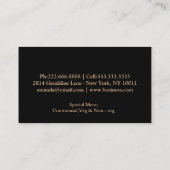 Carte De Visite Chef Personnel Cuisine Cuisine Argent Ustensiles (Dos)