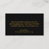 Carte De Visite Chef Personnel Cuisine Ustensiles De Cuisine Dériv (Dos)