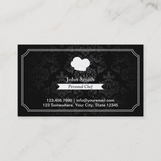 Carte De Visite Chef personnel de damassé vintage (Devant)