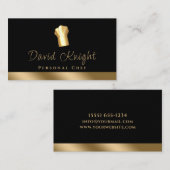 Carte De Visite Chef personnel Gold Black Luxury Restauration (Devant / Derrière)