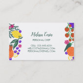 Carte De Visite CHEF PERSONNEL Jardin Moderne Fruits Légume (Dos)