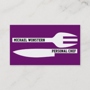 Carte De Visite Chef personnel minimaliste violet blanc