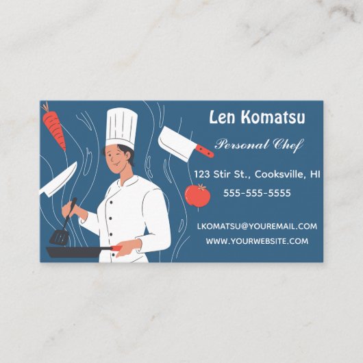 Carte De Visite Chef personnel modifiable (Devant)