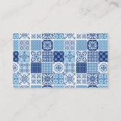 Carte De Visite Chef personnel ou restaurant Lemon & Blue Tile (Dos)