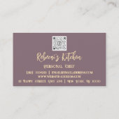 Carte De Visite Chef personnel Restaurant Logo de restauration Cod (Dos)