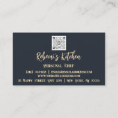 Carte De Visite Chef personnel Restaurant Logo de restauration QR  (Dos)