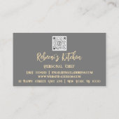 Carte De Visite Chef personnel Restaurant Logo de restauration QR (Dos)