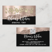 Carte De Visite Chef personnel Restaurant Restauration QR Logo Or (Devant / Derrière)