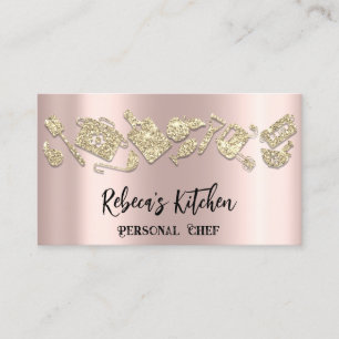 Carte De Visite Chef personnel Restaurant Restauration QR LogoRose