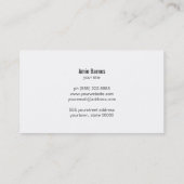 Carte De Visite Chef personnel Restauration moderne Retour et blan (Dos)