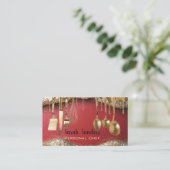 Carte de visite Chef personnel Ruby Red & Gold Gli (Debout devant)
