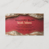 Carte de visite Chef personnel Ruby Red & Gold Gli (Dos)