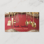 Carte de visite Chef personnel Ruby Red & Gold Gli (Devant)