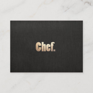 Carte De Visite Chef personnel simple Faux Lin noir et or