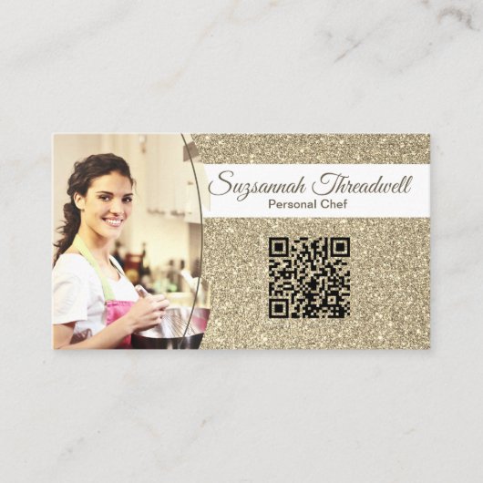 Carte De Visite Chef personnel Subtle Gold Parties scintillant per (Devant)