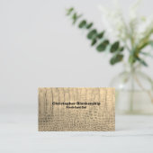 Carte De Visite Chef personnel Tan Texture serpent peau QR Code (Debout devant)