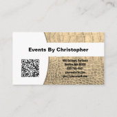 Carte De Visite Chef personnel Tan Texture serpent peau QR Code (Dos)