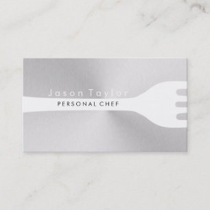 Carte De Visite Chef personnel traiteur boulangerie Fourche Acier 