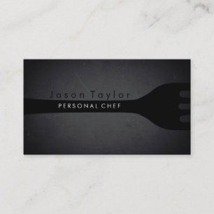 Carte De Visite Chef personnel traiteur boulangerie fourche Blackb