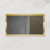 Carte De Visite Chef | Plan en cuir | Bordure métallique or (Dos)