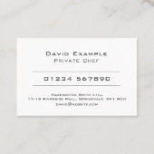 Carte De Visite Chef privé (Dos)