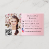 Carte De Visite Chef privé à l'échelle rose photo féminine code QR (Dos)
