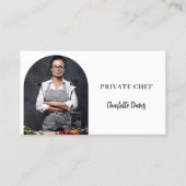 Carte De Visite Chef privé blanc noir photo arche code QR (Devant)