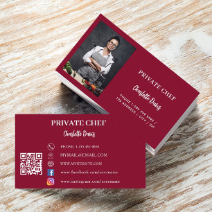 Carte De Visite Chef privé bourgogne photo service de restauration