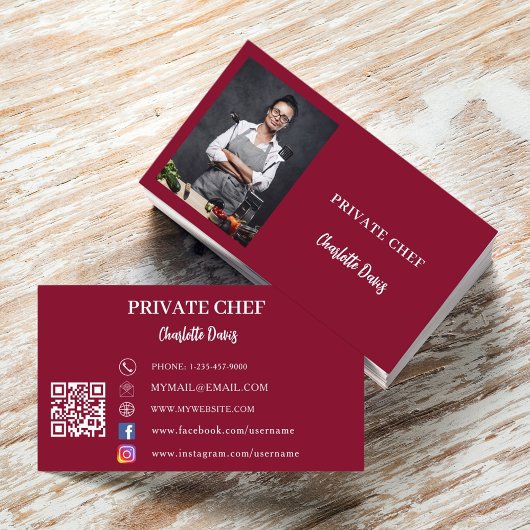 Carte De Visite Chef privé bourgogne photo service de restauration