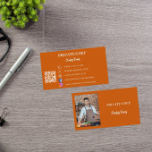 Carte De Visite Chef privé brûlé orangé photo de restauration code
