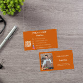 Carte De Visite Chef privé brûlé orangé photo de restauration code
