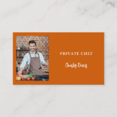 Carte De Visite Chef privé brûlé orangé photo de restauration code (Devant)