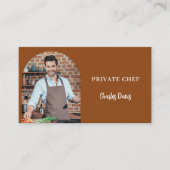 Carte De Visite Chef privé chocolat brun photo arch code QR (Devant)