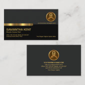 Carte De Visite Chef privé élégant de la couche noire noire (Devant / Derrière)