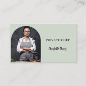 Carte De Visite Chef privé sauge vert photo arche code QR (Devant)