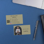 Carte De Visite Chef privé sauge vert photo arche code QR