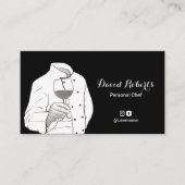 Carte De Visite Chef Professionnel Cuisine Noire & Blanc (Devant)