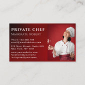 Carte De Visite Chef professionnel médias sociaux QR Code Red Phot (Devant)