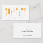 Carte De Visite Chef professionnel | Ustensiles de cuisine (Devant / Derrière)